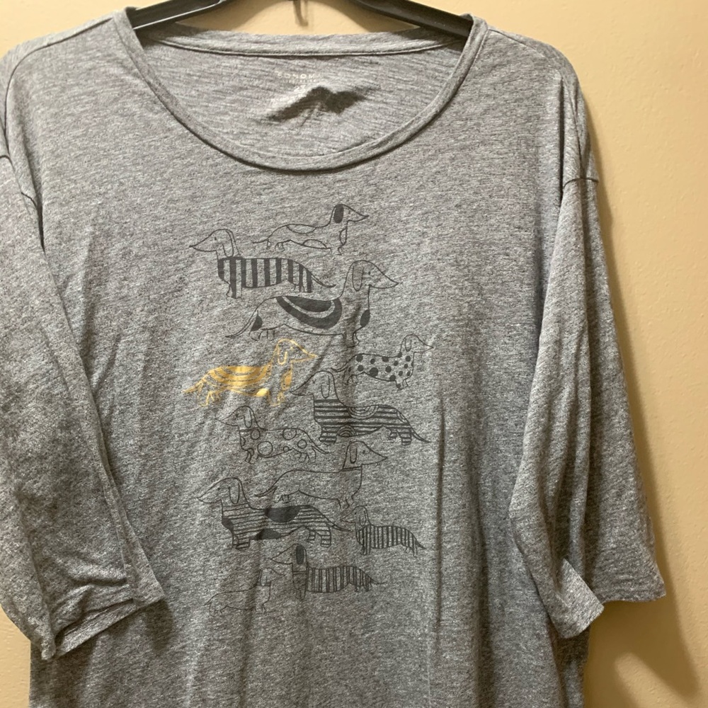 Dachshund 3/4 length sleeve Tee Size 2x